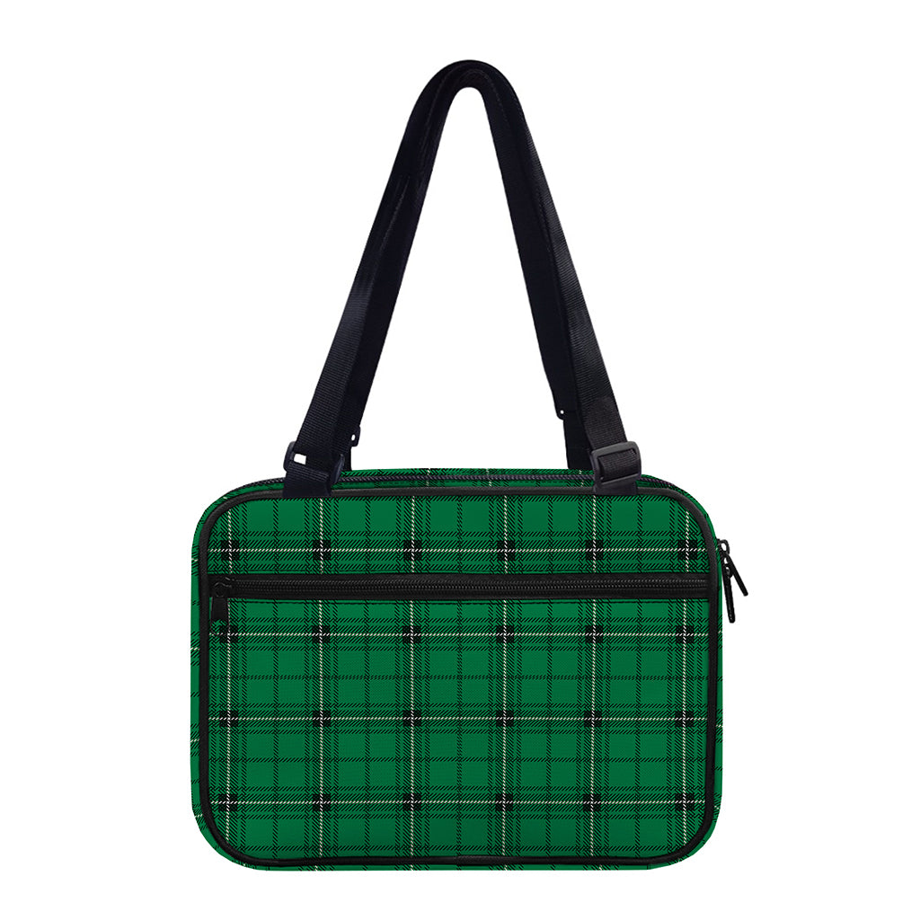 Green Stewart Tartan Print Double Strap Bible Bag