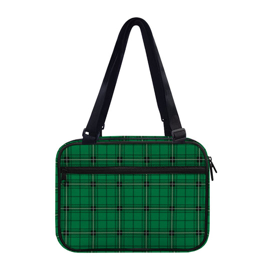 Green Stewart Tartan Print Double Strap Bible Bag