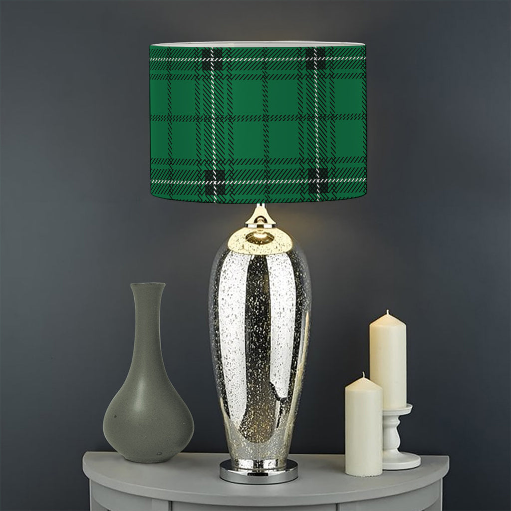Green Stewart Tartan Print Drum Lamp Shade
