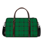 Green Stewart Tartan Print Duffle Bag
