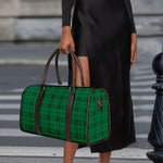 Green Stewart Tartan Print Duffle Bag