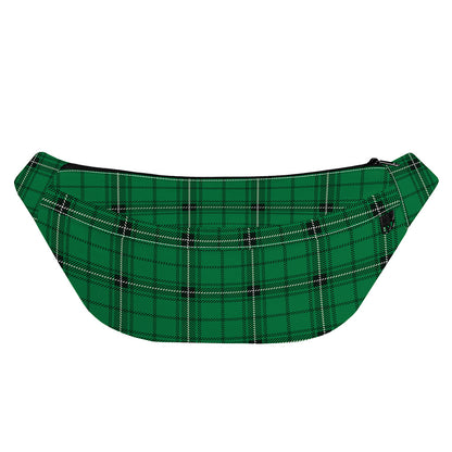 Green Stewart Tartan Print Fanny Pack