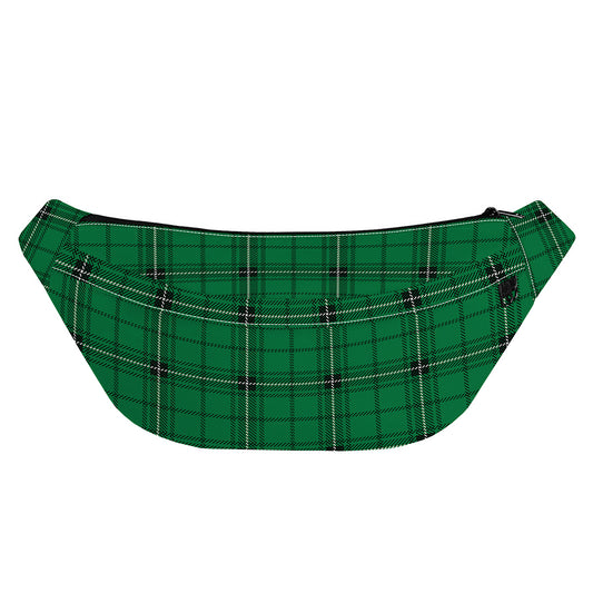 Green Stewart Tartan Print Fanny Pack