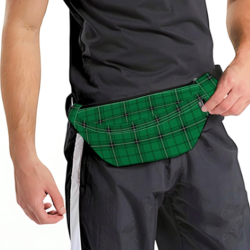 Green Stewart Tartan Print Fanny Pack