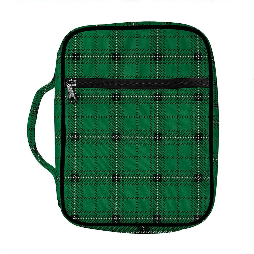 Green Stewart Tartan Print Front Pocket Bible Bag