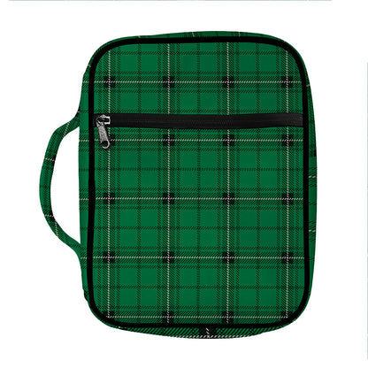 Green Stewart Tartan Print Front Pocket Bible Bag