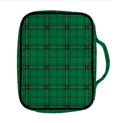 Green Stewart Tartan Print Front Pocket Bible Bag