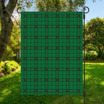 Green Stewart Tartan Print Garden Flag