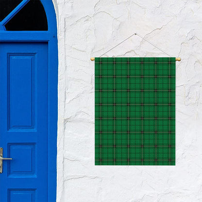 Green Stewart Tartan Print Garden Flag