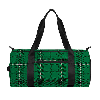 Green Stewart Tartan Print Gym Bag