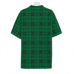 Green Stewart Tartan Print Hawaiian Shirt