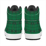 Green Stewart Tartan Print High Top Leather Sneakers