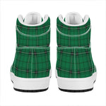 Green Stewart Tartan Print High Top Leather Sneakers