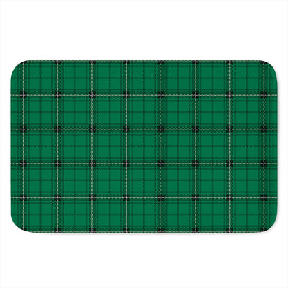 Green Stewart Tartan Print Indoor Door Mat