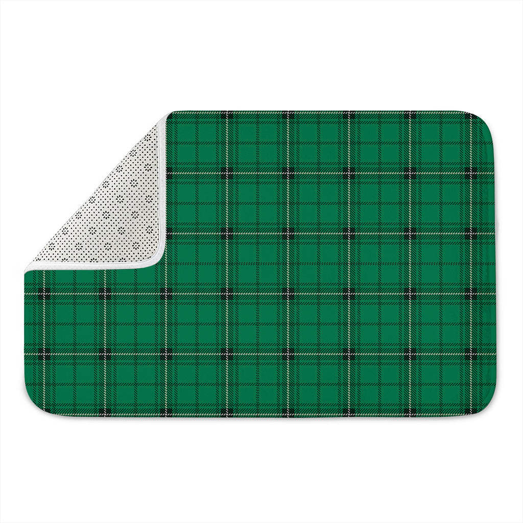 Green Stewart Tartan Print Indoor Door Mat