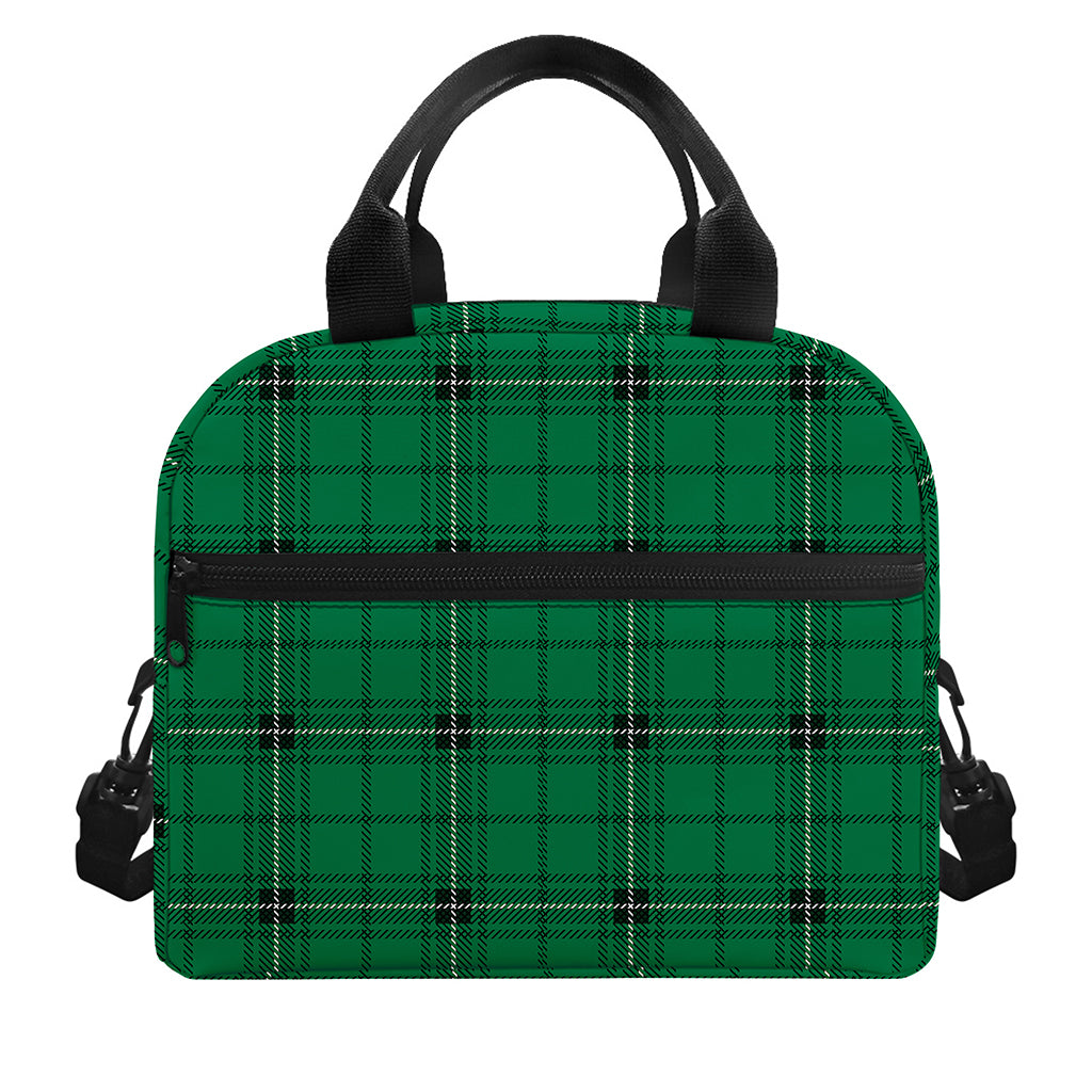 Green Stewart Tartan Print Insulated Lunch Bag