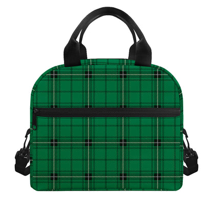 Green Stewart Tartan Print Insulated Lunch Bag