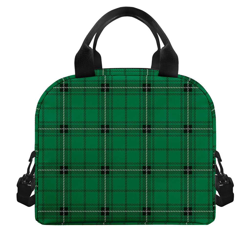 Green Stewart Tartan Print Insulated Lunch Bag
