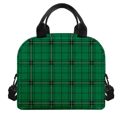 Green Stewart Tartan Print Insulated Lunch Bag