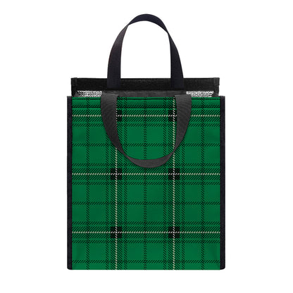 Green Stewart Tartan Print Insulated Lunch Tote