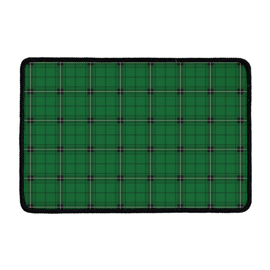Green Stewart Tartan Print Kitchen Mat