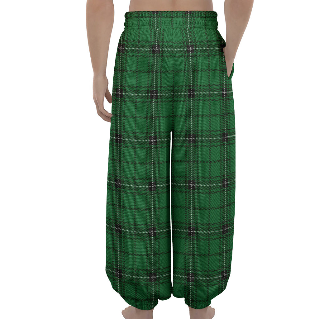 Green Stewart Tartan Print Lantern Pants