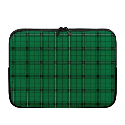 Green Stewart Tartan Print Laptop Sleeve