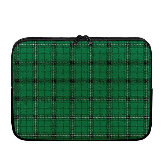 Green Stewart Tartan Print Laptop Sleeve