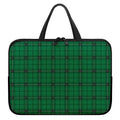 Green Stewart Tartan Print Laptop Sleeve With Handle