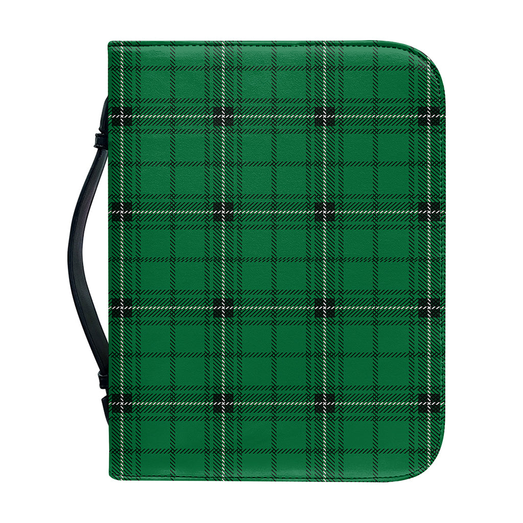 Green Stewart Tartan Print Leather Bible Cover