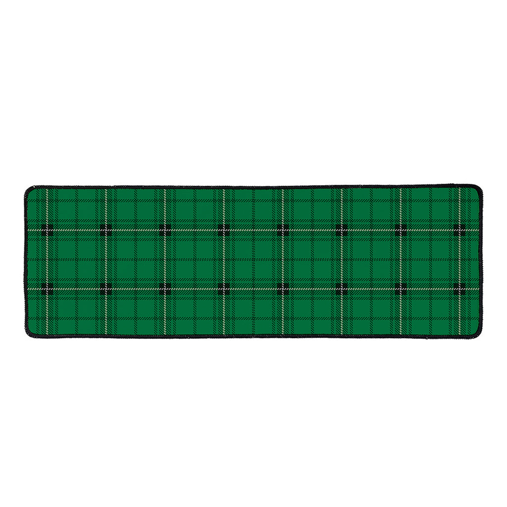 Green Stewart Tartan Print Long Kitchen Mat