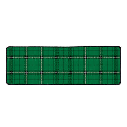 Green Stewart Tartan Print Long Kitchen Mat