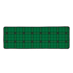 Green Stewart Tartan Print Long Kitchen Mat