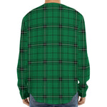Green Stewart Tartan Print Long Sleeve Baseball Jersey