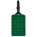 Green Stewart Tartan Print Luggage Tag