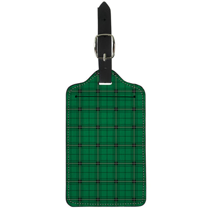 Green Stewart Tartan Print Luggage Tag