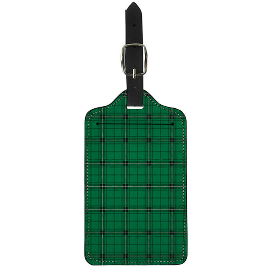 Green Stewart Tartan Print Luggage Tag