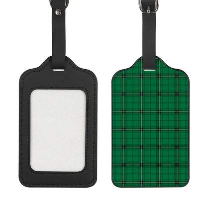 Green Stewart Tartan Print Luggage Tag