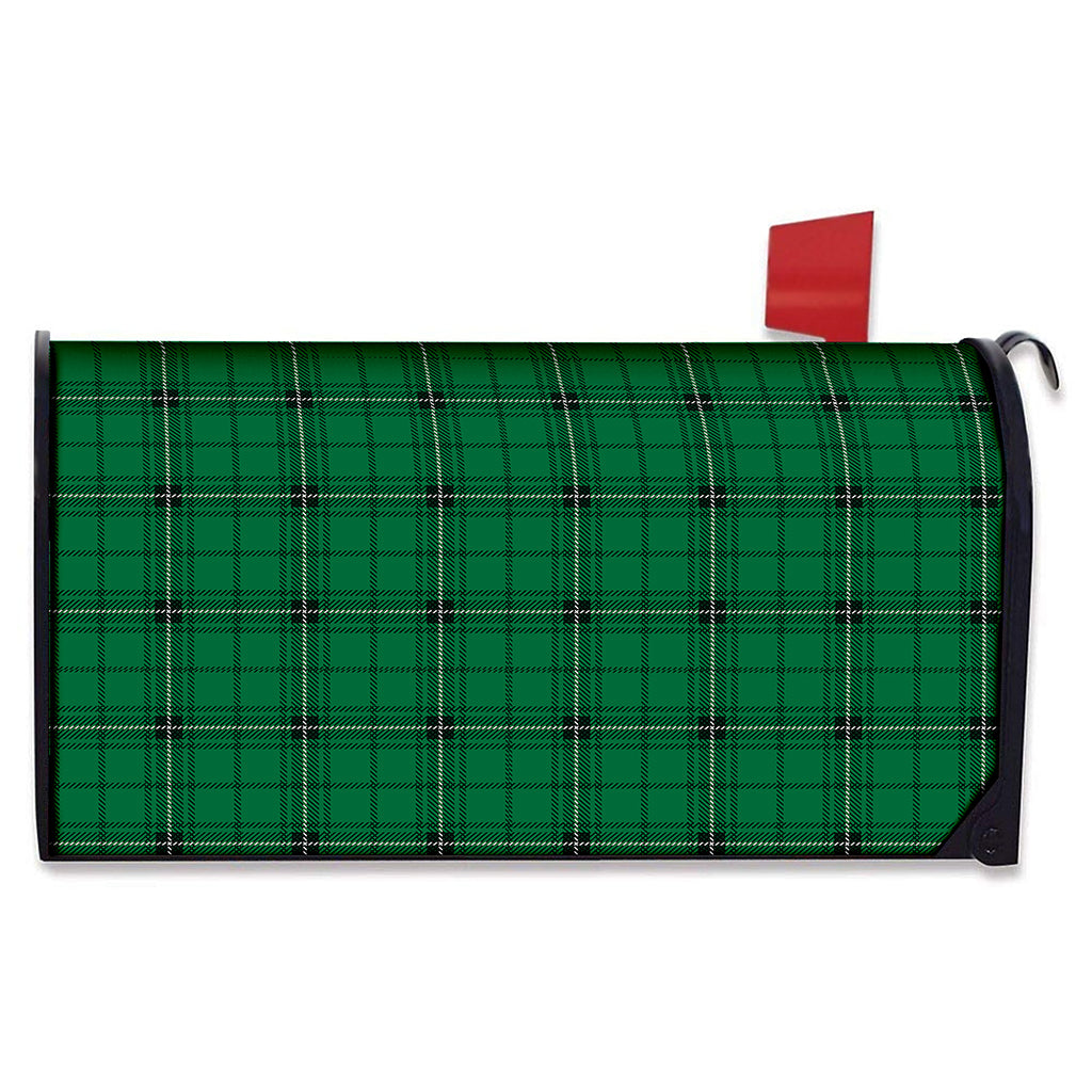 Green Stewart Tartan Print Mailbox Cover