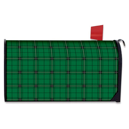 Green Stewart Tartan Print Mailbox Cover