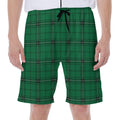 Green Stewart Tartan Print Men's Beach Shorts
