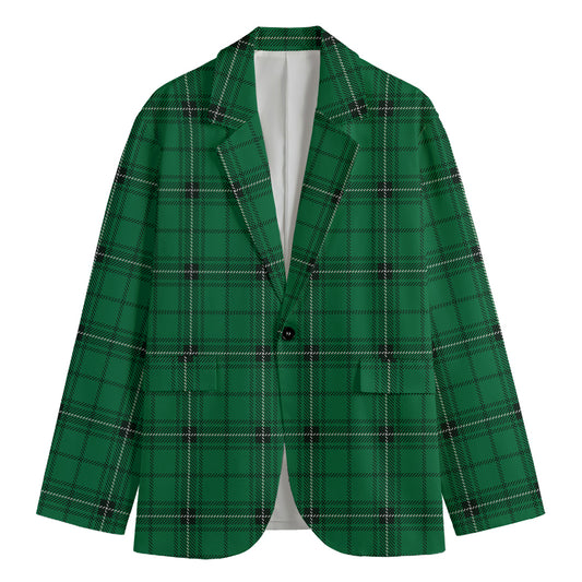 Green Stewart Tartan Print Men's Blazer