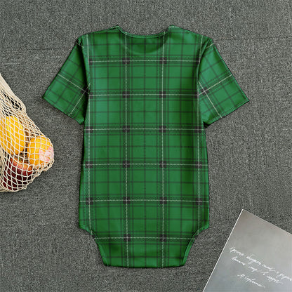 Green Stewart Tartan Print Men's Bodysuit