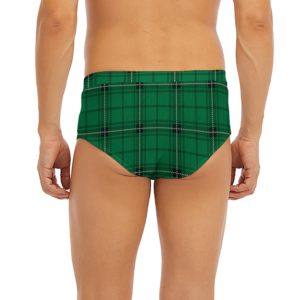 Green Stewart Tartan Print Men's Briefs