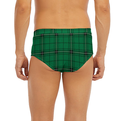 Green Stewart Tartan Print Men's Briefs