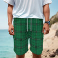 Green Stewart Tartan Print Men's Cargo Shorts