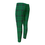 Green Stewart Tartan Print Men's Compression Pants