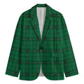 Green Stewart Tartan Print Men's Cotton Blazer