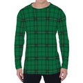 Green Stewart Tartan Print Men's Long Sleeve T-Shirt