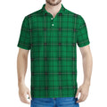 Green Stewart Tartan Print Men's Polo Shirt